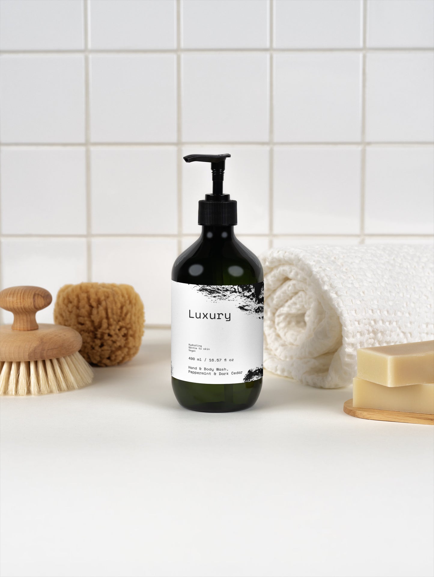 Hand & Body Wash, Peppermint & Dark Cedar